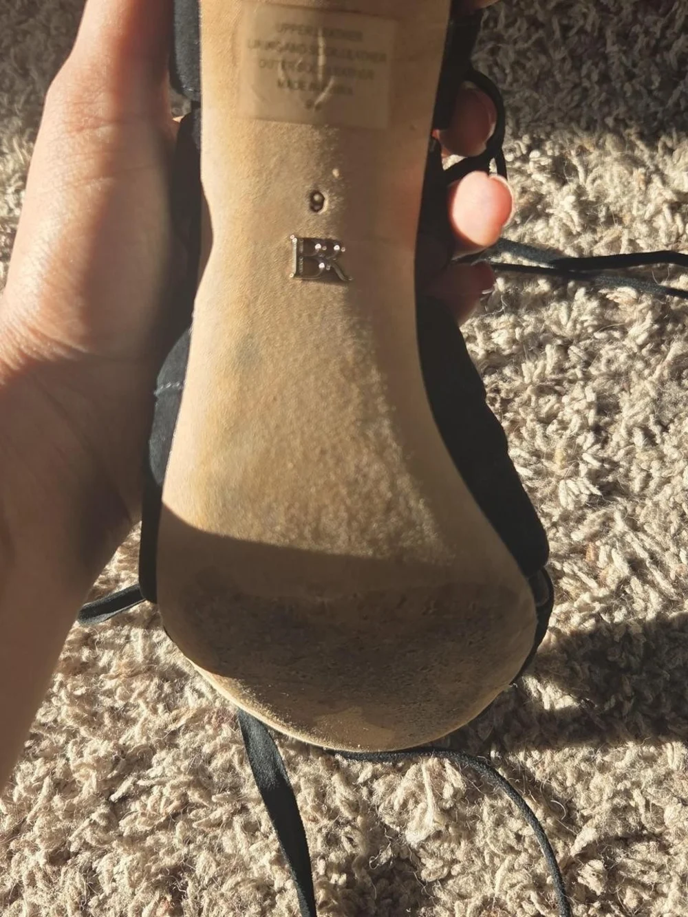 Banana Republic Black Lace-Up Suede High Heel Sandals